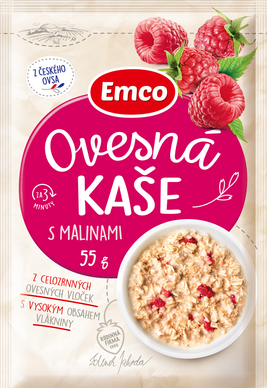 Emco Ovesná kaše malina 55 g