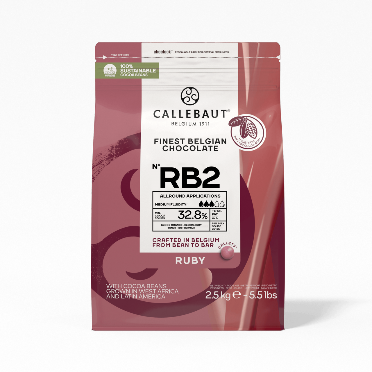 CALLEBAUT Čokoláda Ruby RB2 2,5 kg
