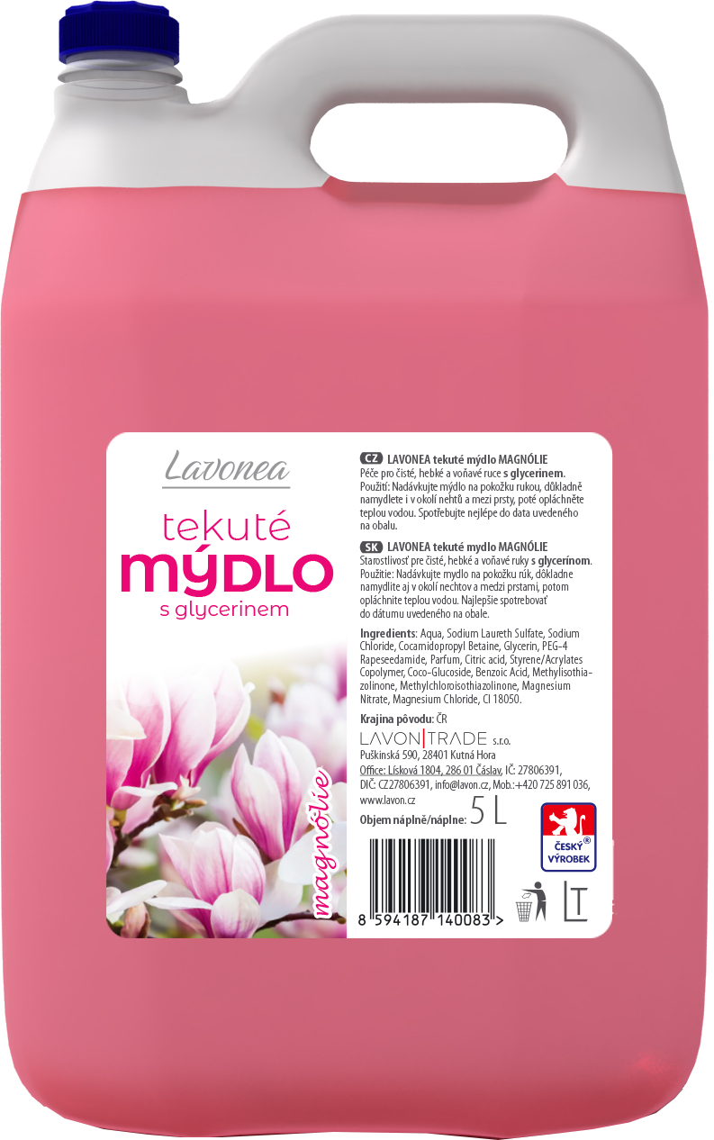 Lavonea Mýdlo magnólie (růžové) 5 l