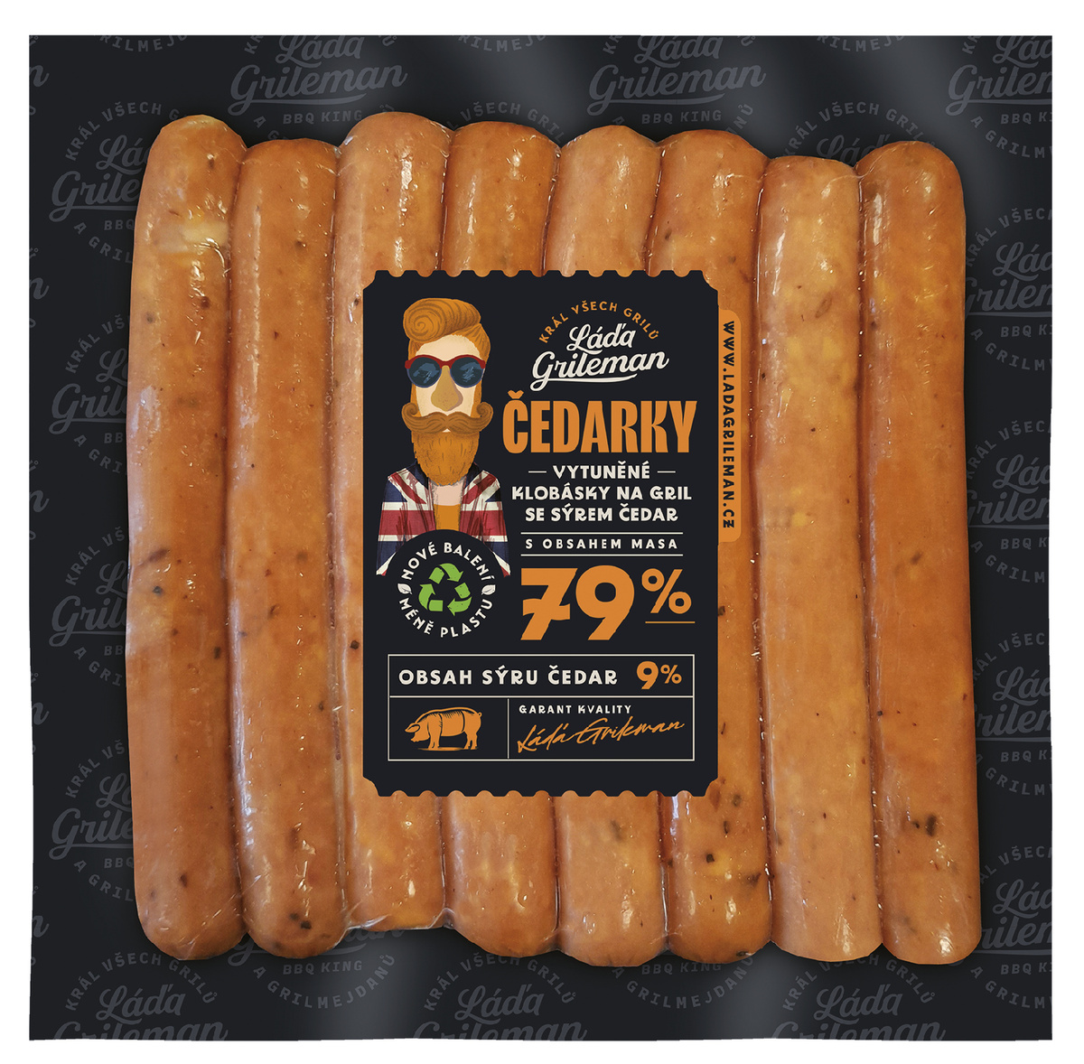 Klobásky s čedarem chlaz. 340 g