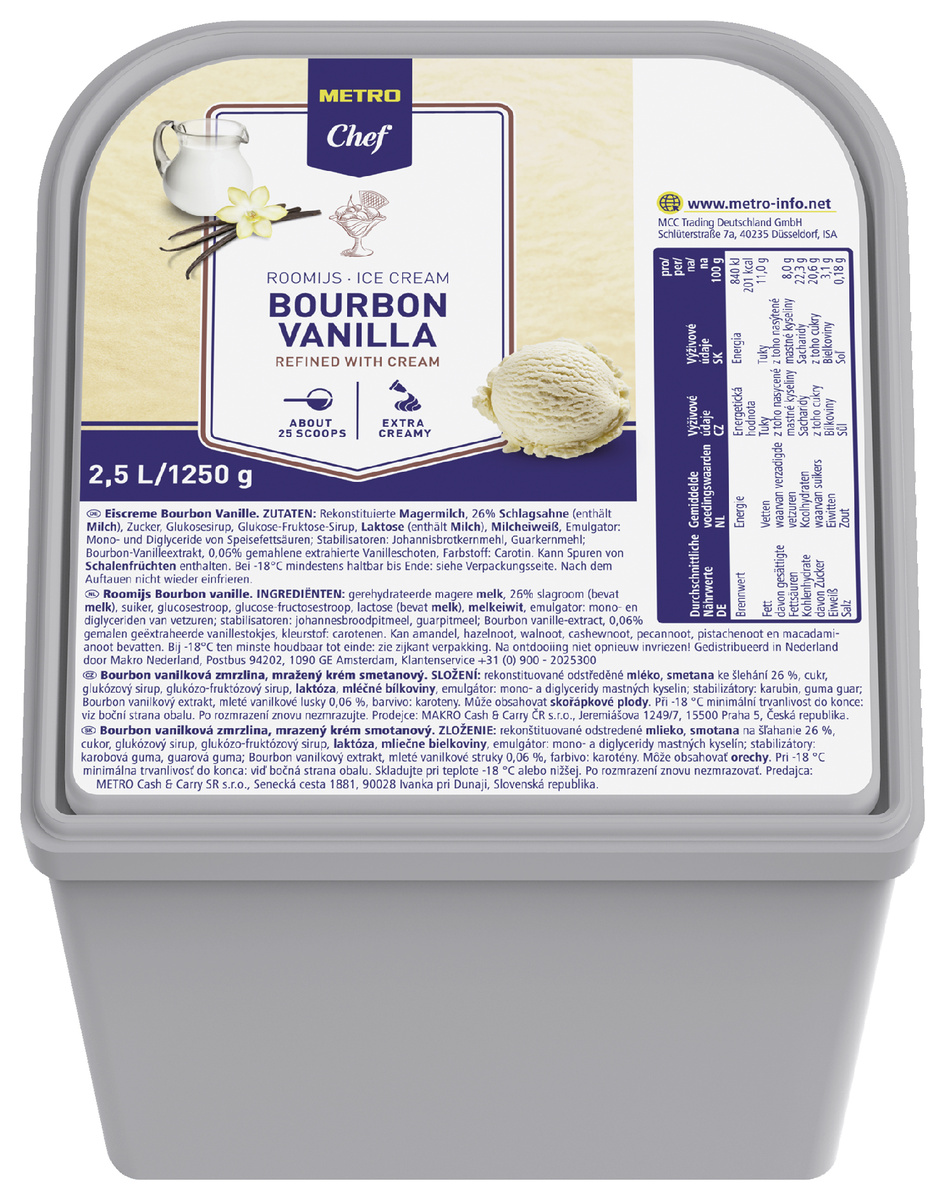 METRO Chef Zmrzlina Vanilla Bourbon mraž. 2,5 l