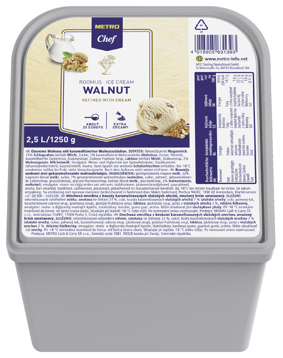 METRO Chef Zmrzlina vlašský ořech mraž. 2,5 l