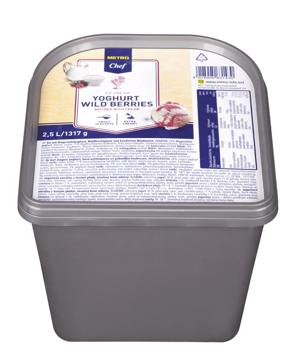 METRO Chef Zmrzlina jogurt lesní směs mraž. 2,5 l