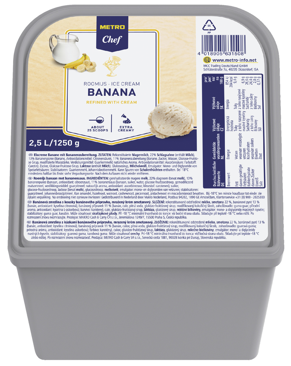 METRO Chef Zmrzlina banán mraž. 2,5 l