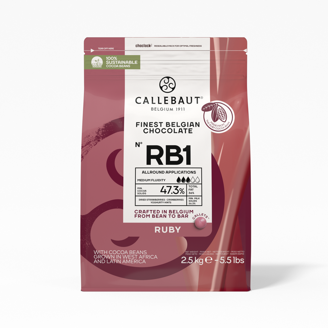 CALLEBAUT Čokoláda Ruby 2,5 kg