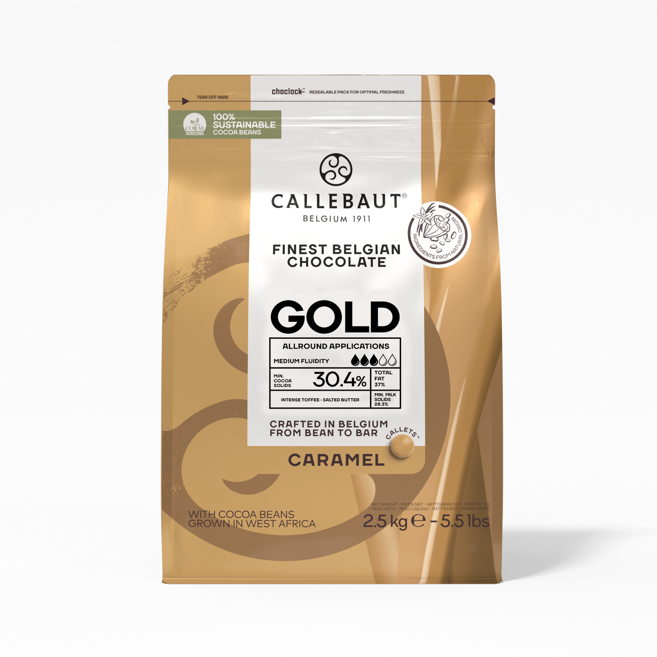 CALLEBAUT Čokoláda karamel Gold 2,5 kg