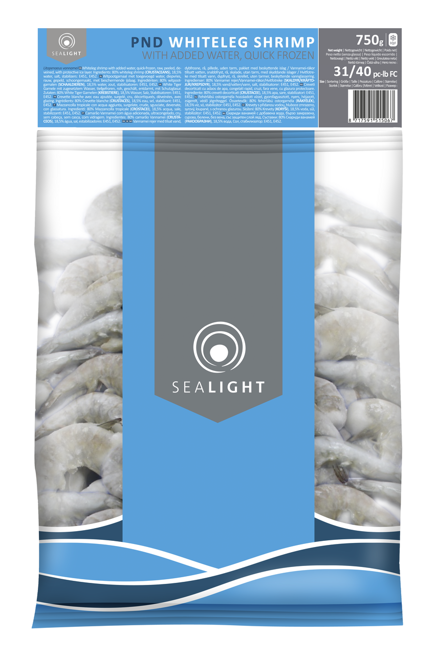 Krevety loupané bez střívka 31/40 mraž. 750 g