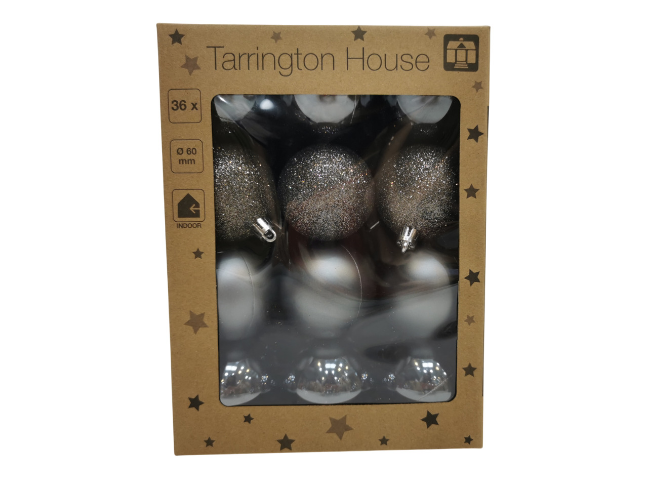 Tarrington House Vánoční koule 6 cm šedé 36 ks