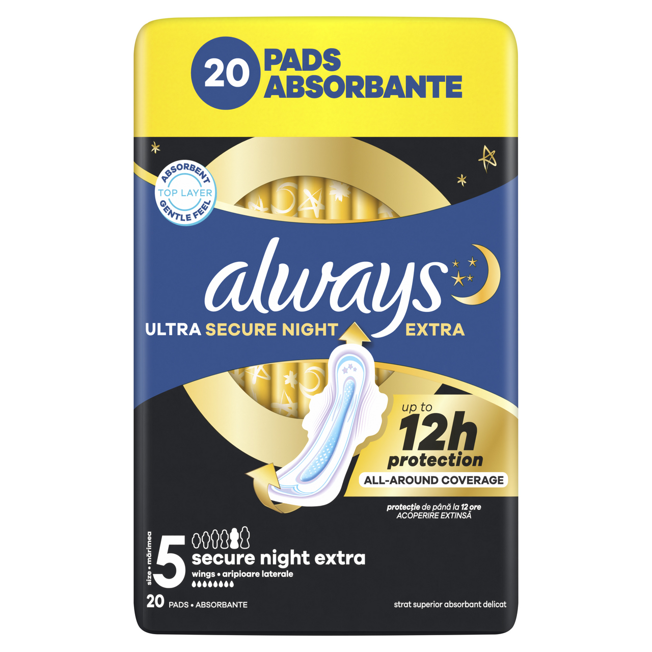 always Ultra Extra Secure Night dámské vložky 20 ks