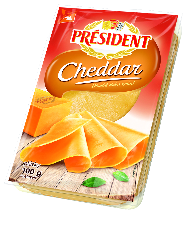 PRÉSIDENT Cheddar plátky chlaz. 100 g