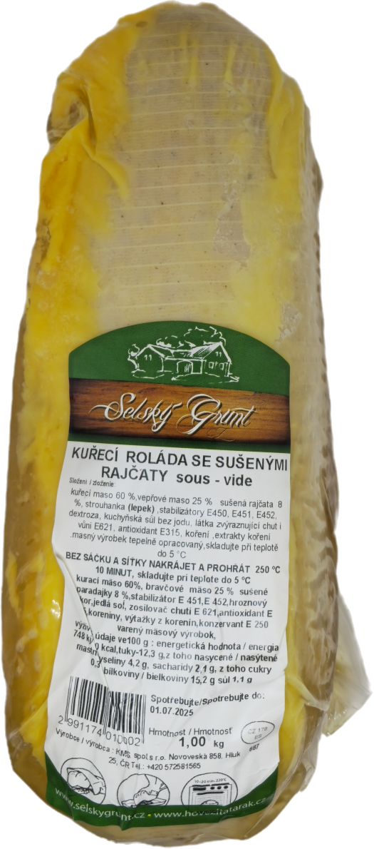 SELSKÝ GRUNT Vepřová roláda se sušenými rajčaty Sous-vide chlaz. cca 1 kg
