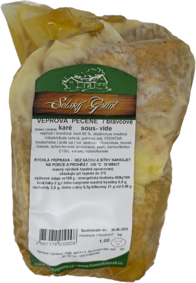 SELSKÝ GRUNT Vepřová kotleta bez kosti Sous-vide chlaz. cca 1 kg