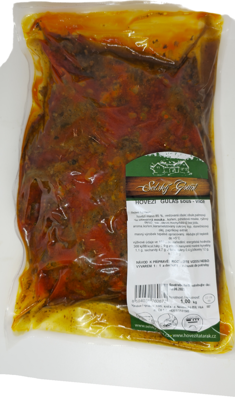 SELSKÝ GRUNT Hovězí guláš koncentrát Sous-vide chlaz. 1 kg