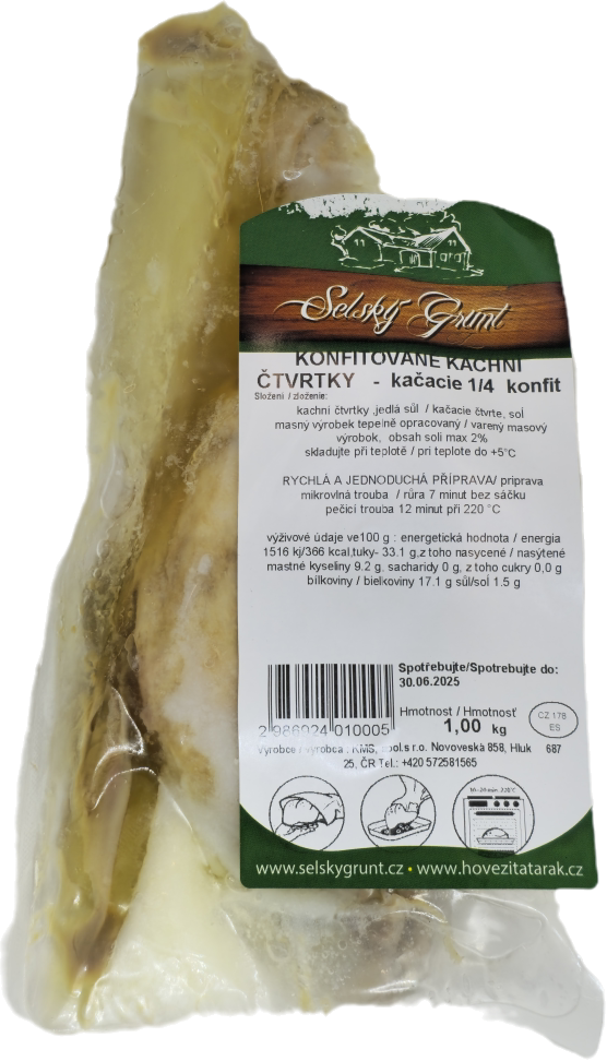 SELSKÝ GRUNT Kachní čtvrtky Sous-vide chlaz. vca 1 kg