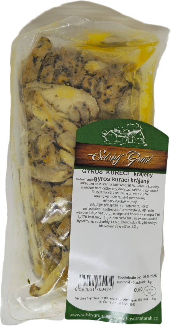 SELSKÝ GRUNT Kuřecí gyros Sous-vide chlaz. 500 g
