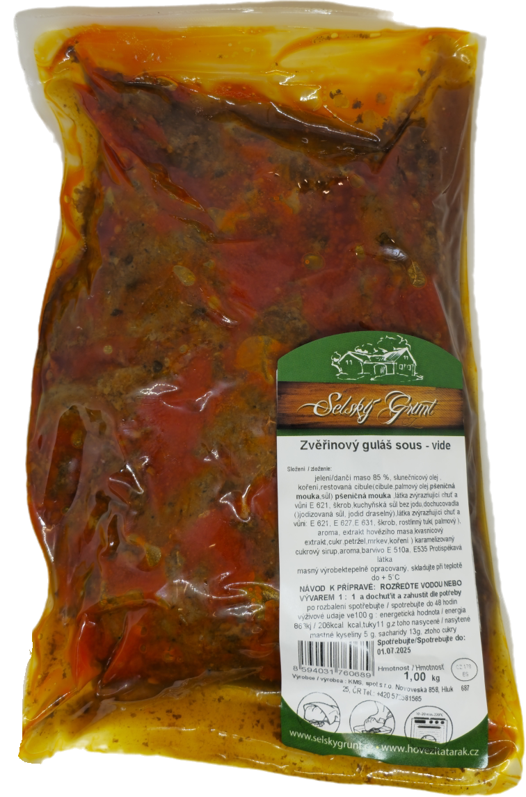SELSKÝ GRUNT Zvěřinový guláš Sous-vide chlaz. 1 kg