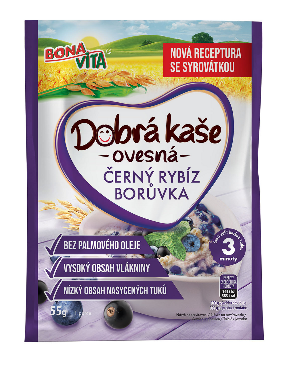BONAVITA Dobrá kaše rybíz borůvka 55 g