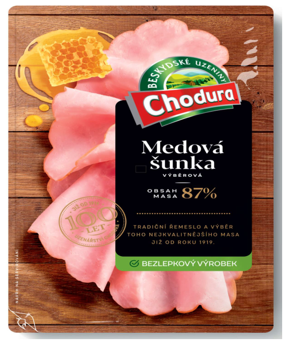 Chodura Medová šunka výběrová plátky chlaz. 100 g
