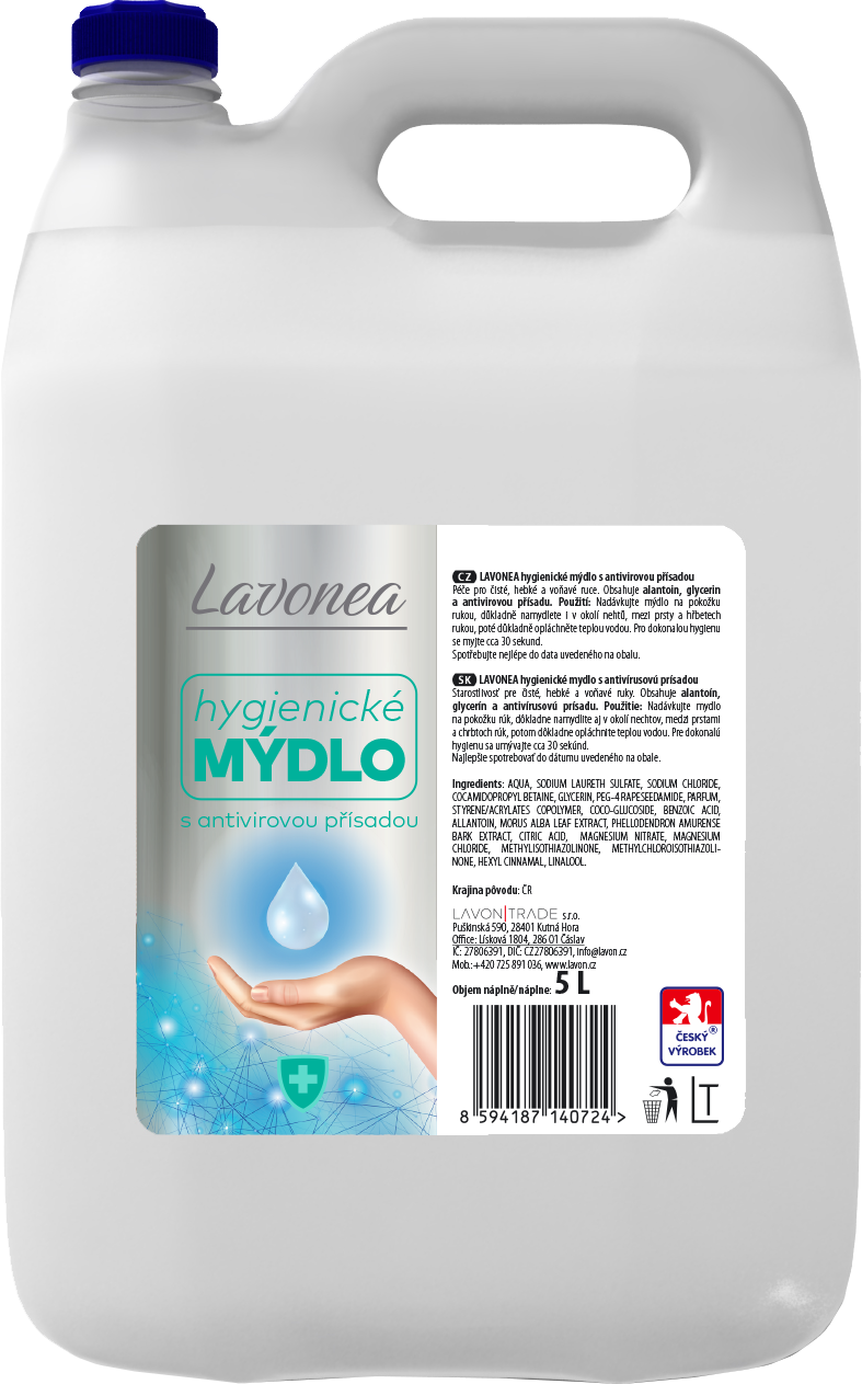 LAVONEA hygienické mýdlo s antivirovou přísadou 5 l