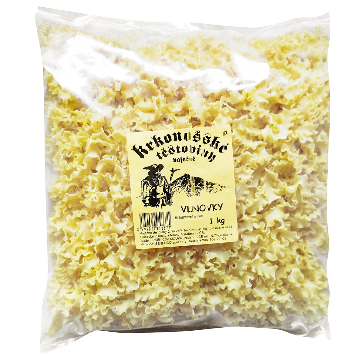 Krkonošské těstoviny vlnovky 1 kg