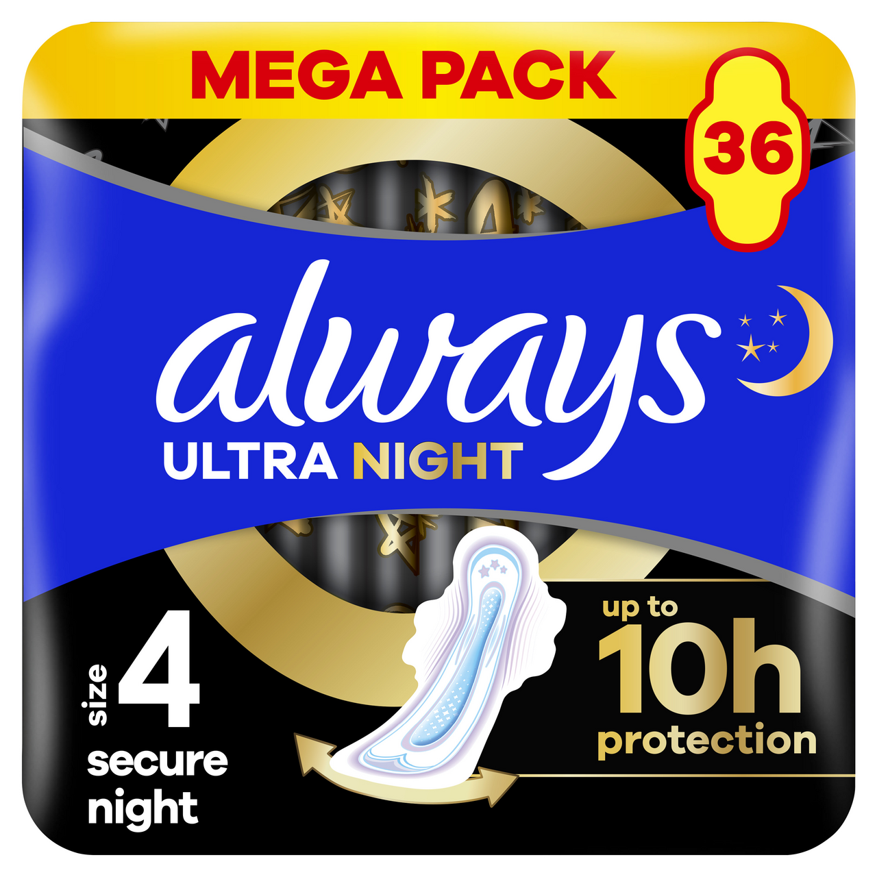 always Ultra Secure Night dámské vložky 36 ks
