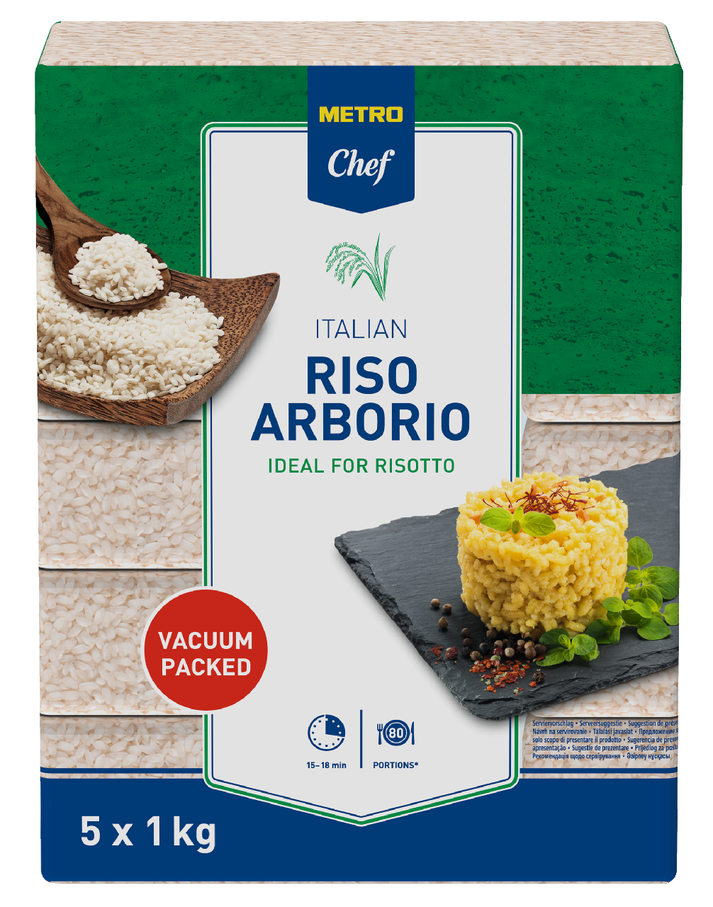 METRO Chef Rýže Arborio vacuum 5 x 1 kg