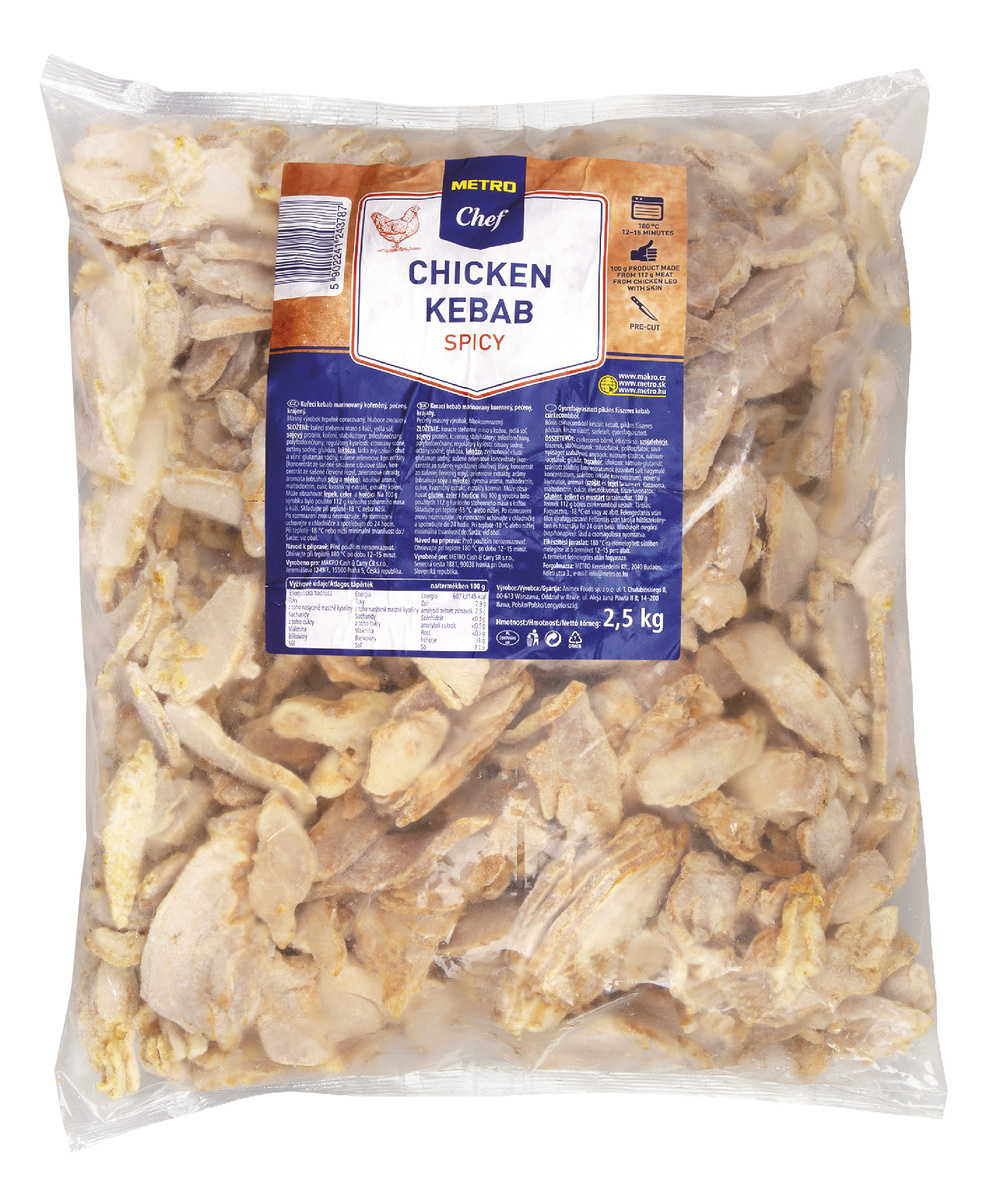 METRO Chef Kebab kuřecí krájený Spicy mraž. 2,5 kg