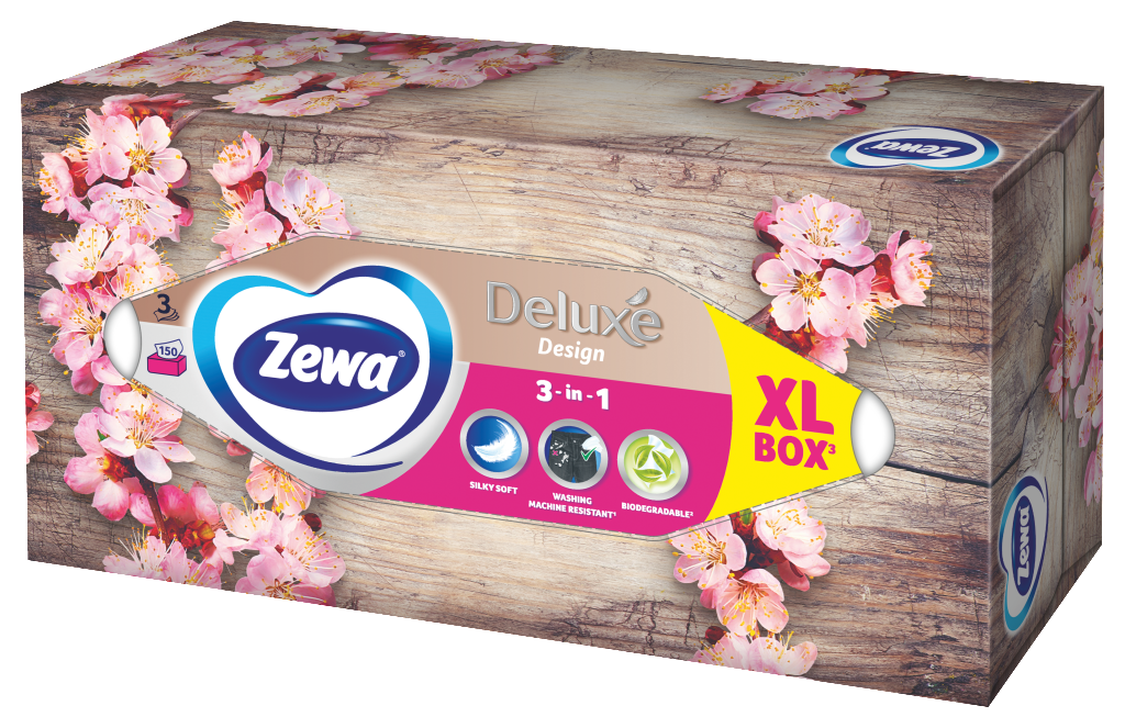 Zewa Deluxe XL Papírové kapesníky 3vrstvé 1 ks box