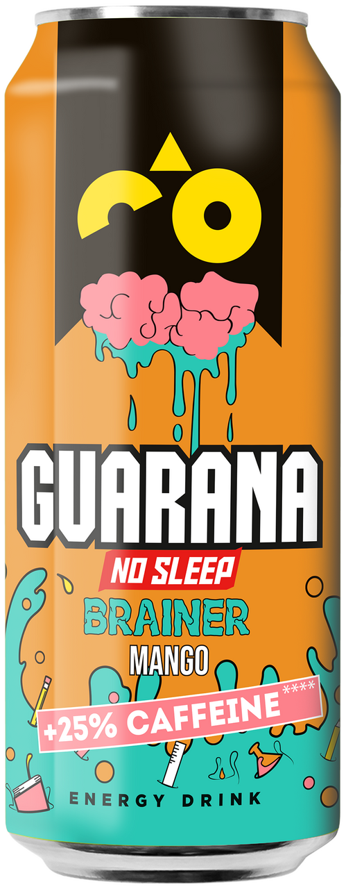 GUARANA Brainer mango 12 x 500 ml plech