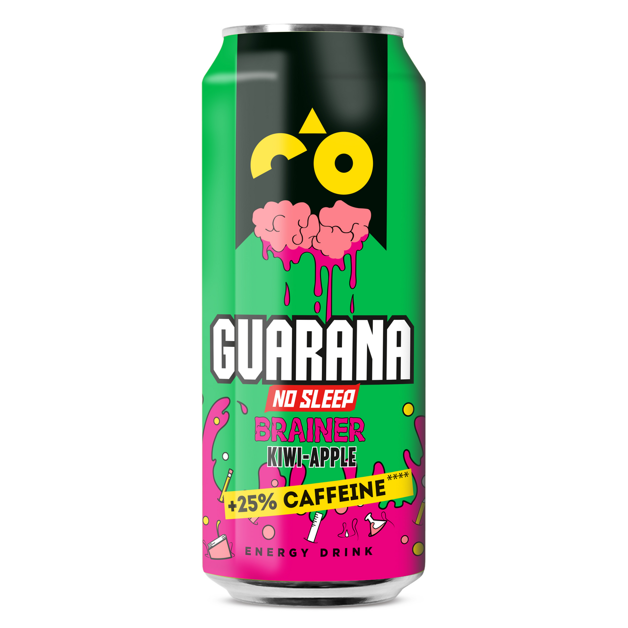 GUARANA Brainer kiwi jablko 12 x 500 ml plech