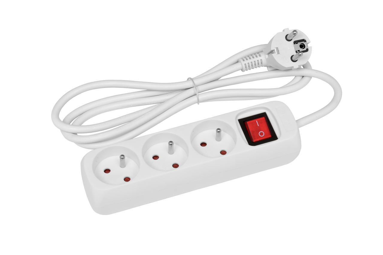 ECOLITE Prodlužovací přívod 3 zásuvky 5 m s vypínačem 1 ks