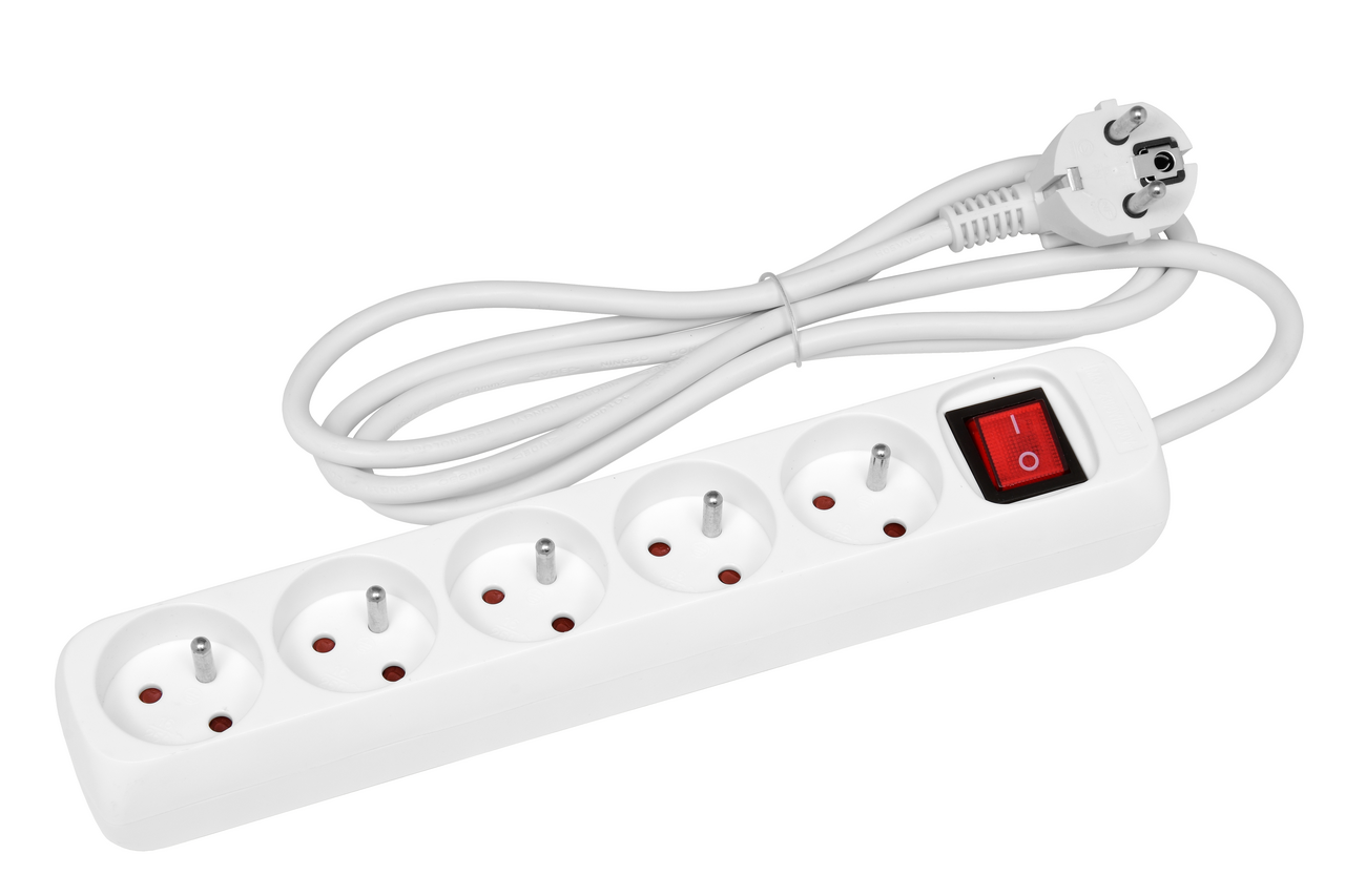 ECOLITE Prodlužovací přívod 5 zásuvek 1,5 m s vypínačem 1 ks