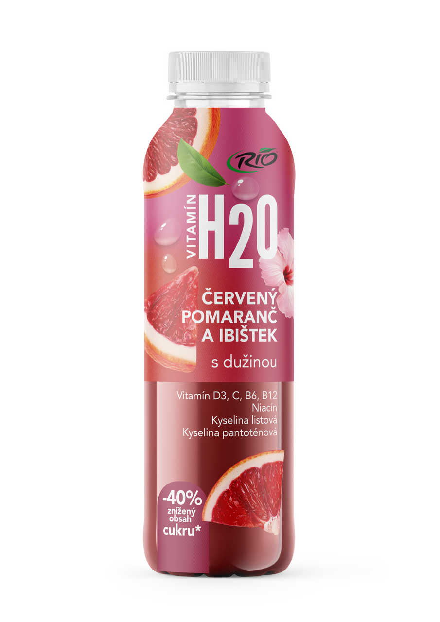 Rio H2O červený pomeranč ibišek 400 ml PET