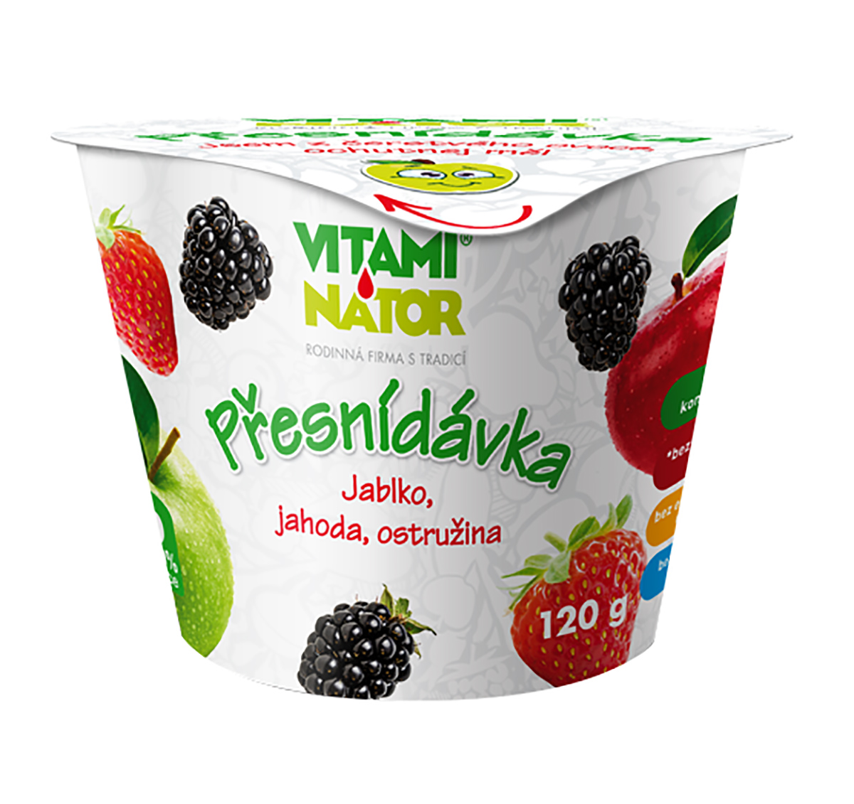 VITAMINÁTOR Přesnídávka jahoda ostružina 20 x 120 g