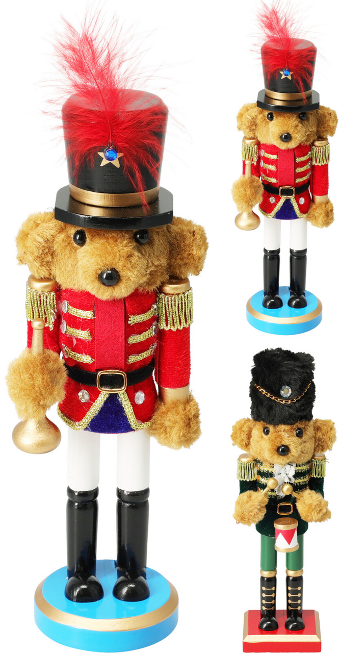 Louskáček dřevěný medvěd 25 cm 2ASS 1 ks