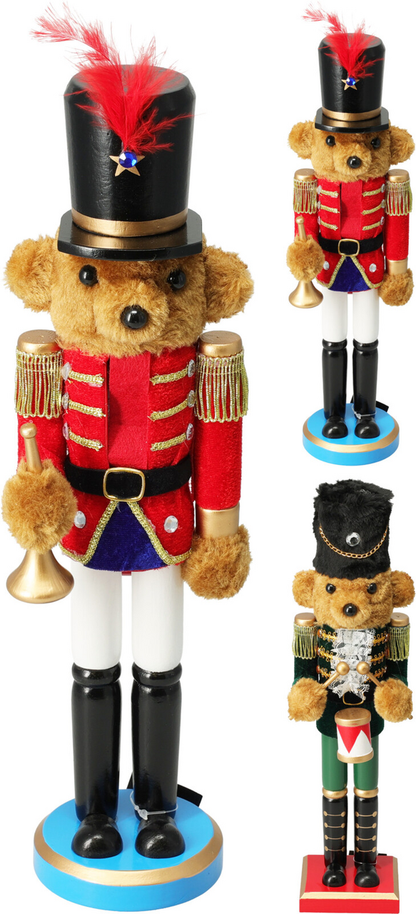 Louskáček dřevěný medvěd 38 cm 2ASS 1 ks