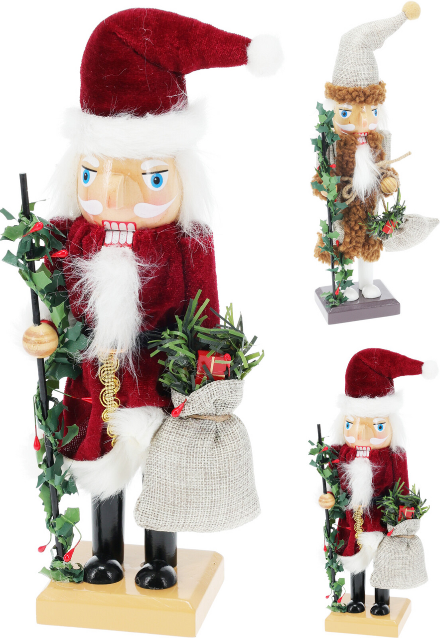 Louskáček dřevěný santa 25 cm 2ASS 1 ks