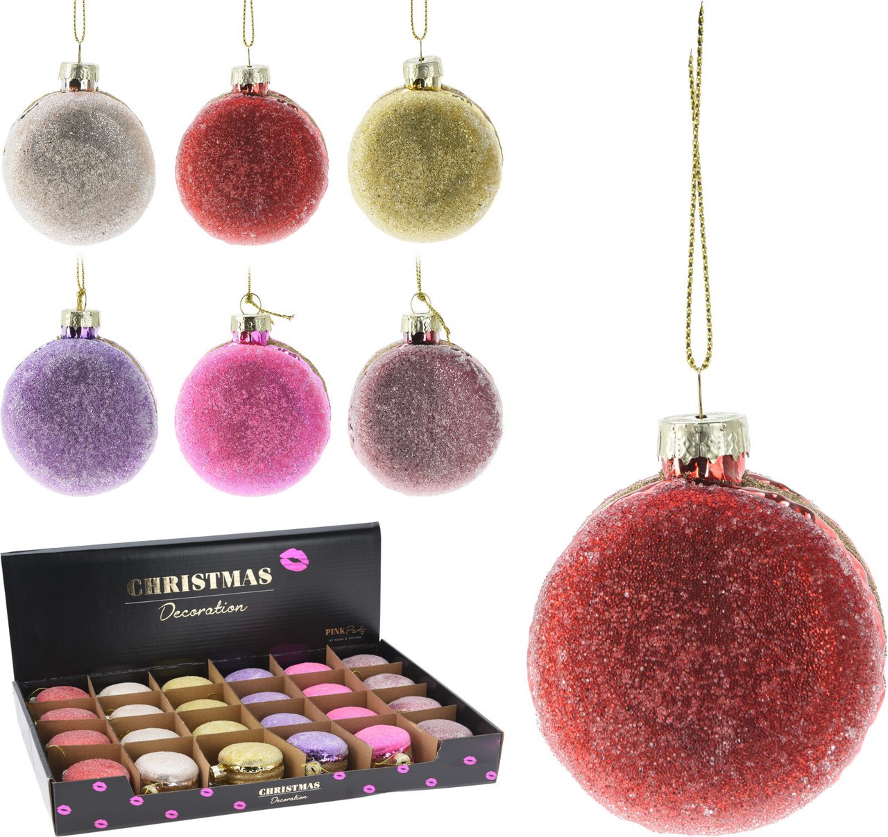 Ozdoba makronka sklo 6ASS 1 ks