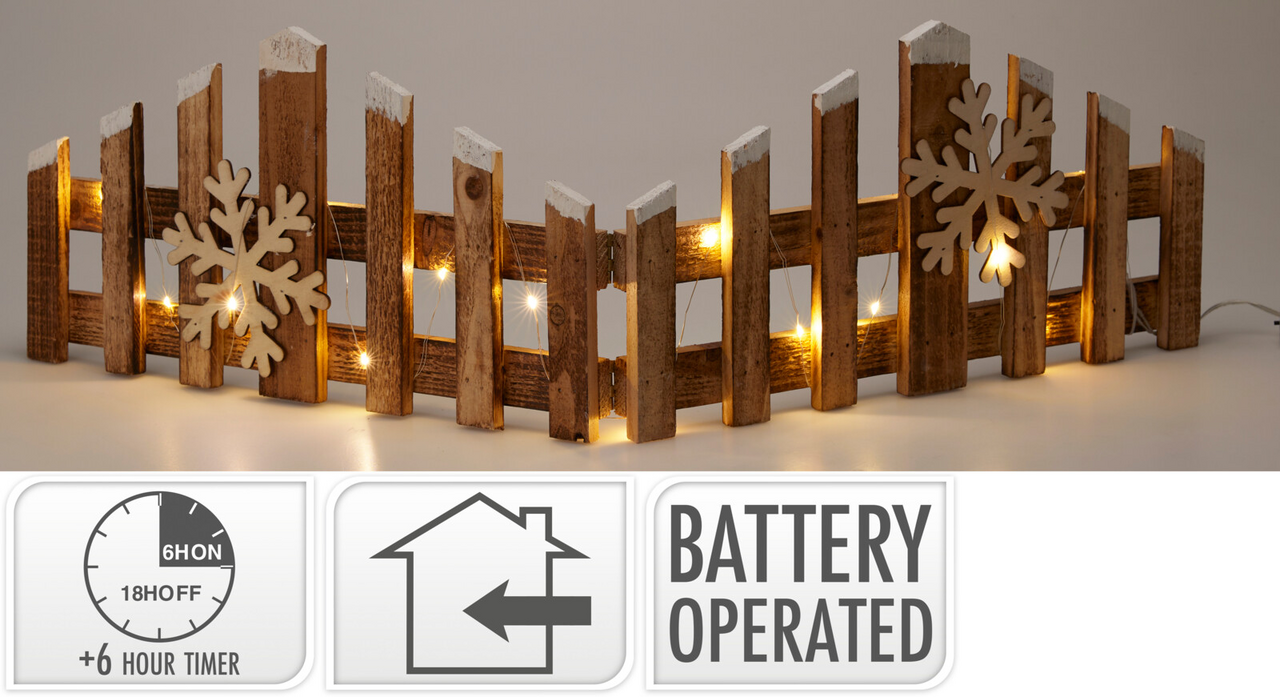 Plot LED 20 cm dřevo hnědý 1 ks