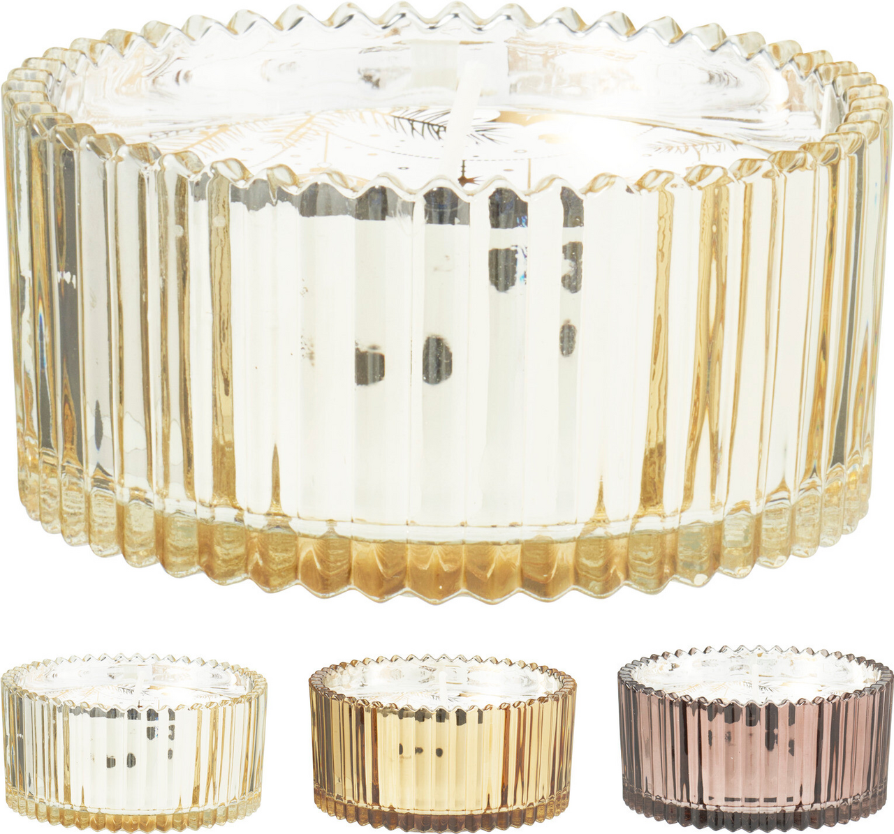 Svíčka ve skle 10,5 x 5 cm 3ASS 1 ks