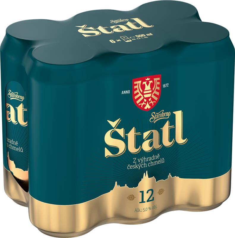 Starobrno Štatl 12 pivo 24 x 500 ml plech