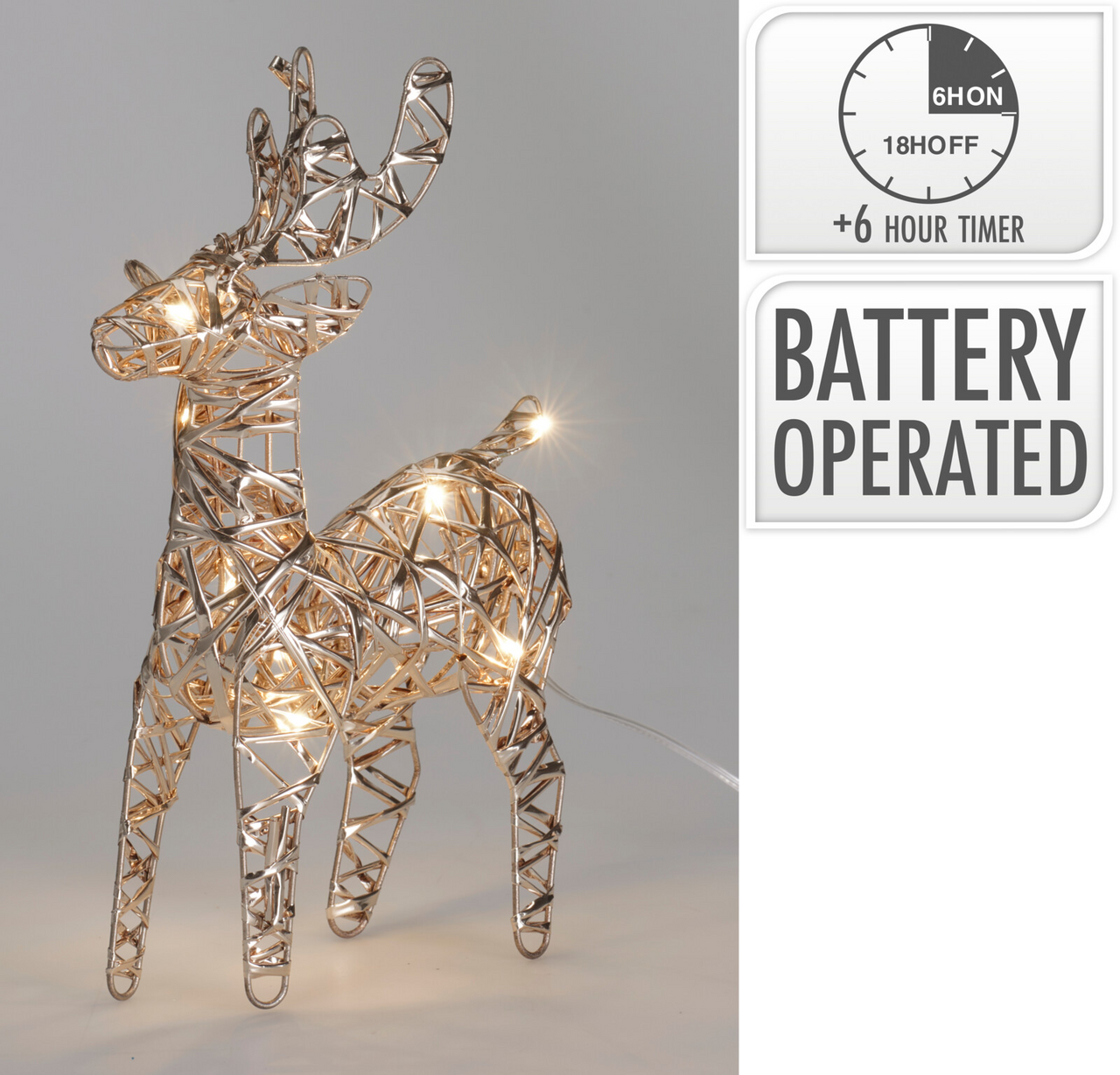 Sob LED 10l 21 cm kov zlatá 1 ks