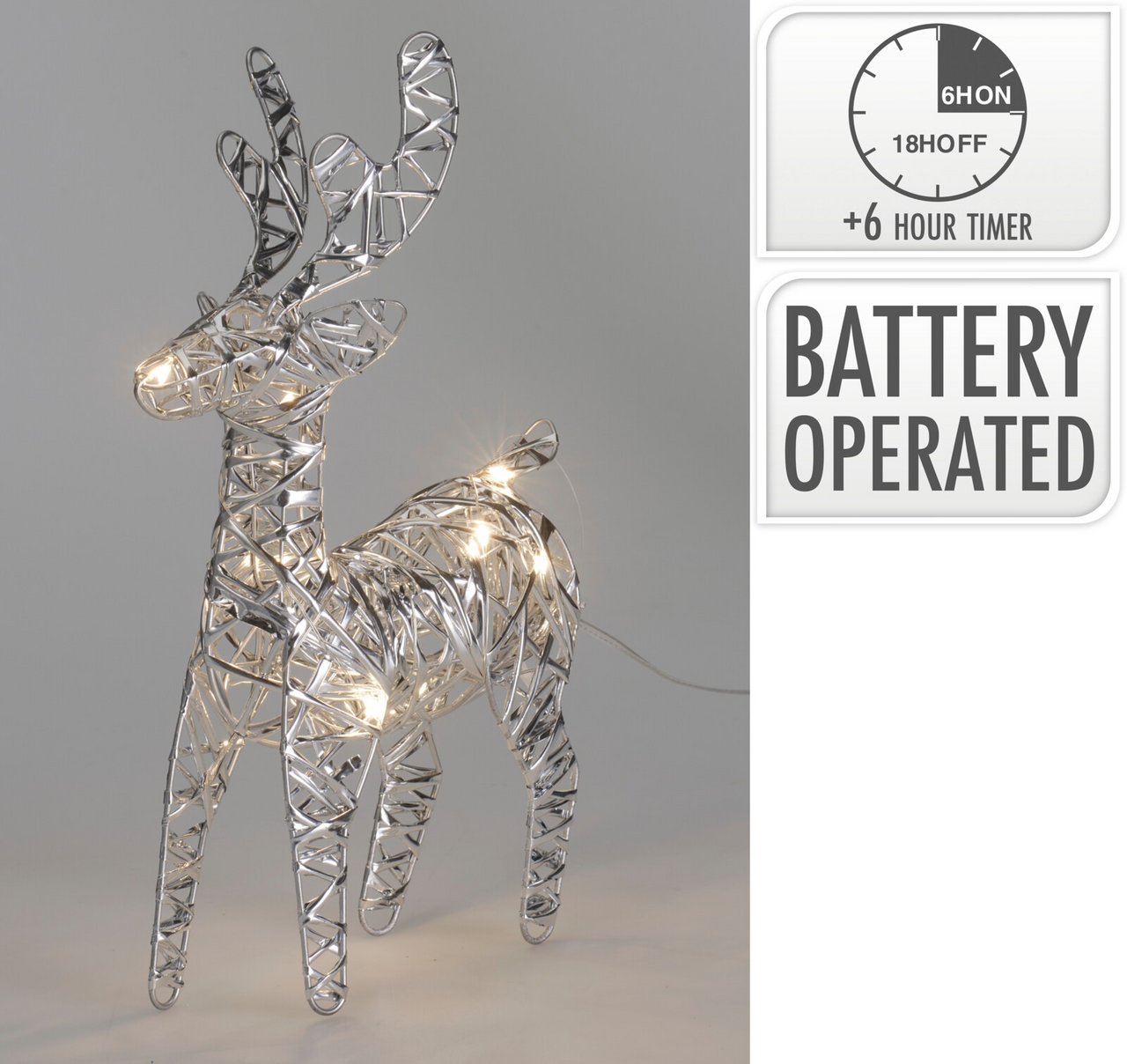 Sob LED 10l 21 cm kov stříbrný 1 ks