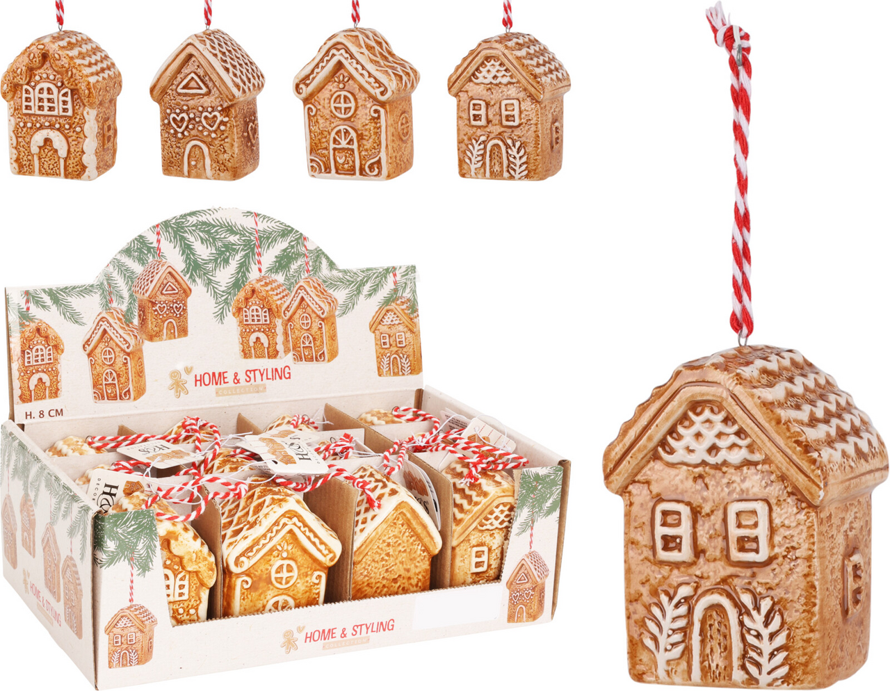 Domek perníkový závěsný 8 cm 4ASS 1 ks