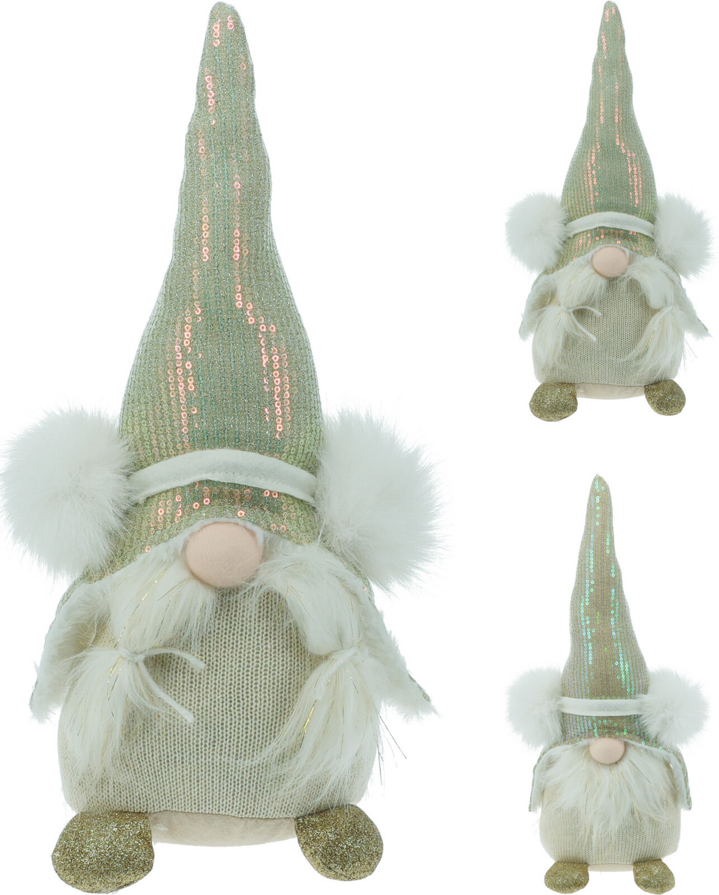 Skřítek plyšový 39 cm zlatá barva 1 ks