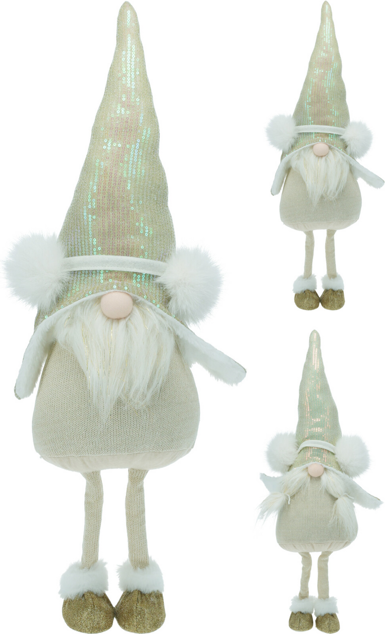 Skřítek plyšový 67 cm zlatá barva 1 ks