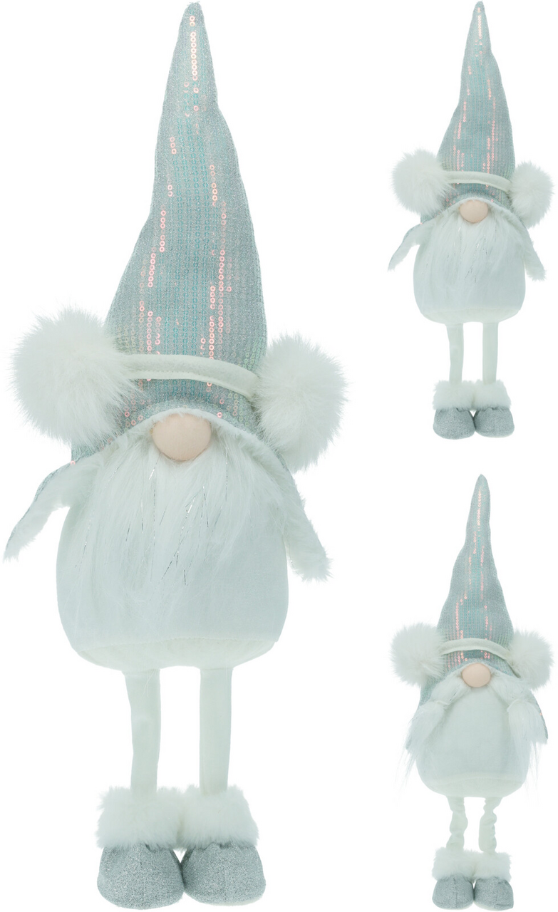 Skřítek plyšový 51 cm stříbrná barva 1 ks