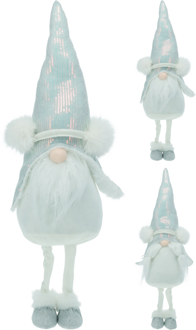 Skřítek plyšový 67 cm stříbrná barva 1 ks