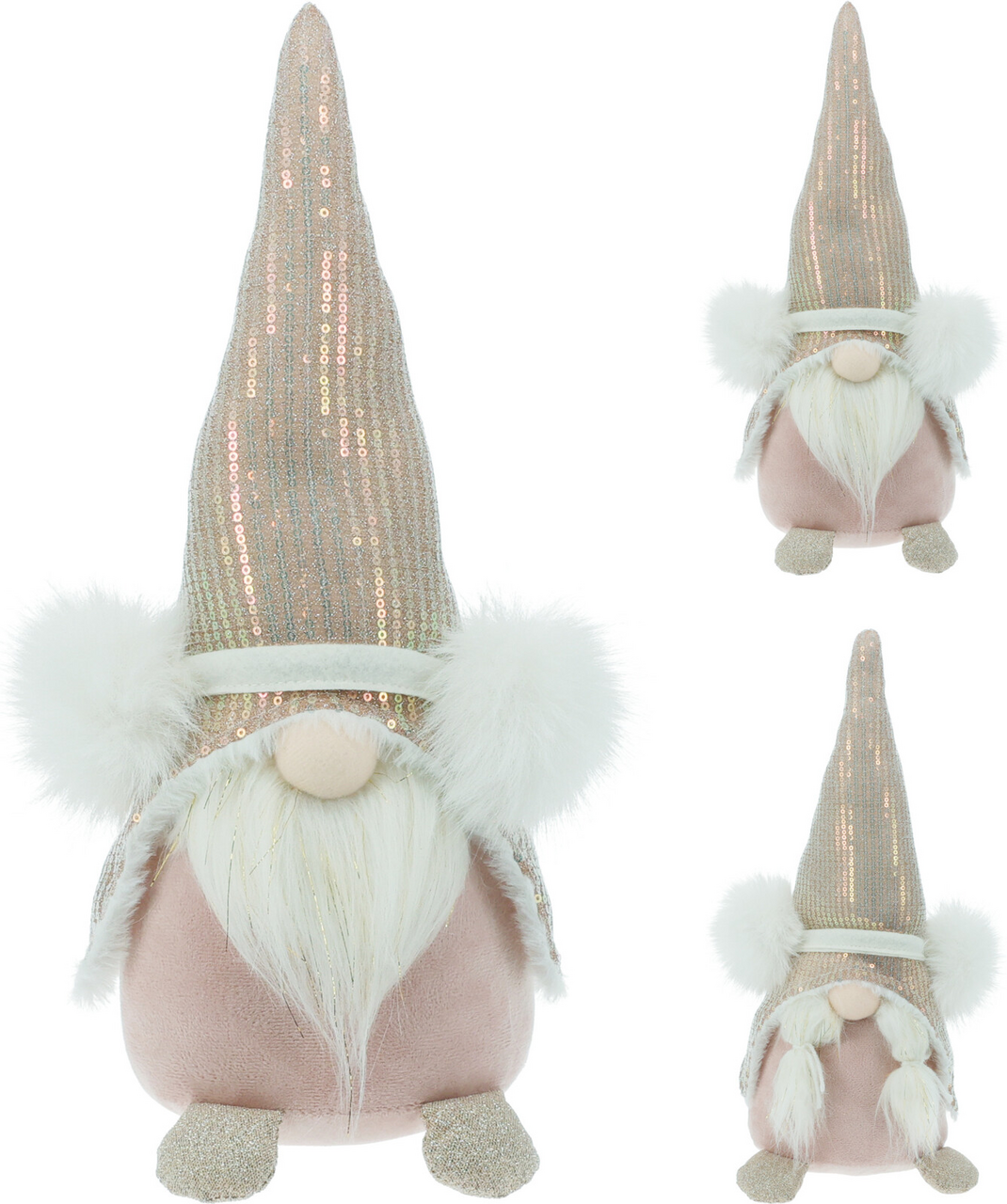 Skřítek plyšový 39 cm růžová barva 1 ks