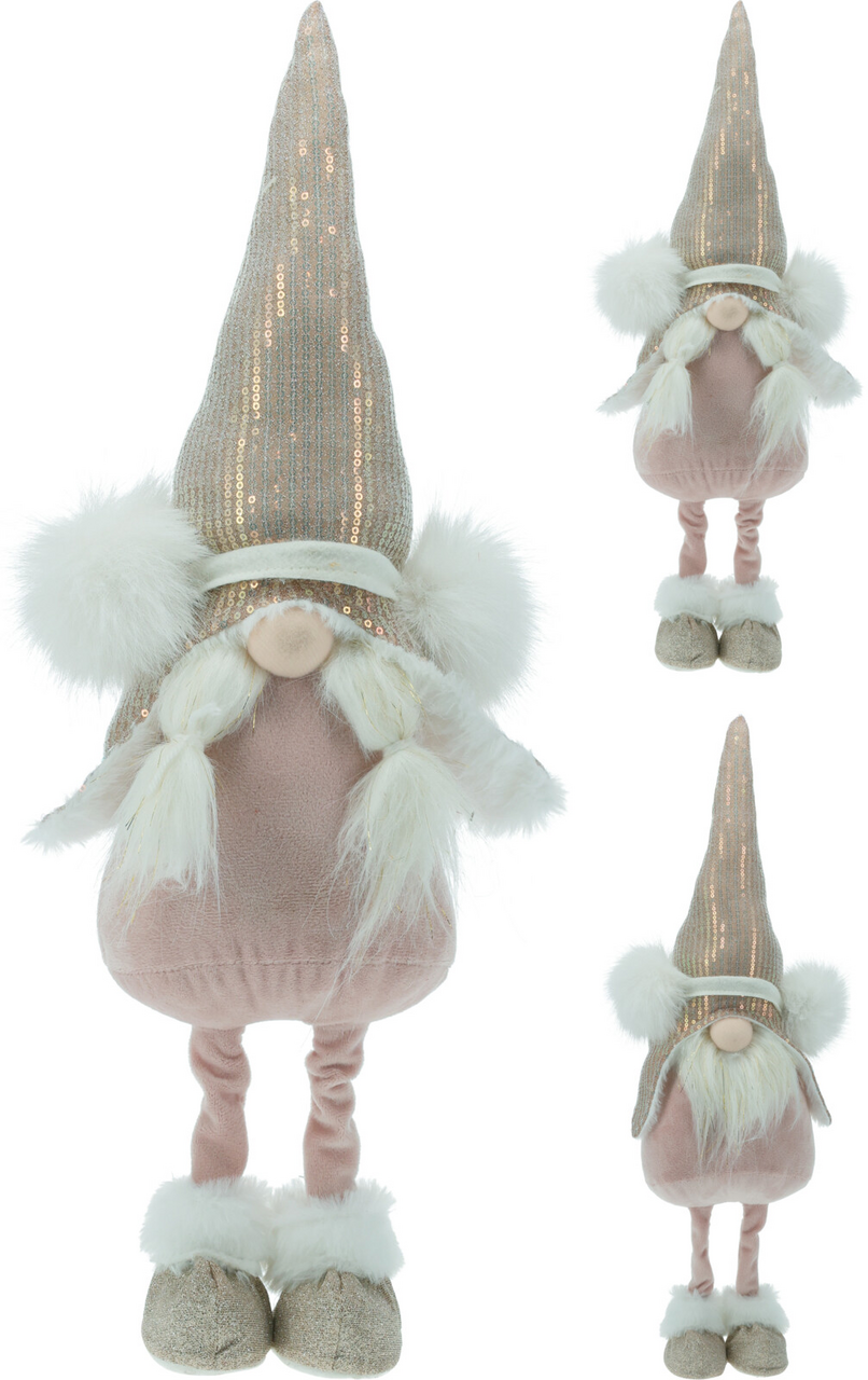 Skřítek plyšový 51 cm růžová barva 1 ks